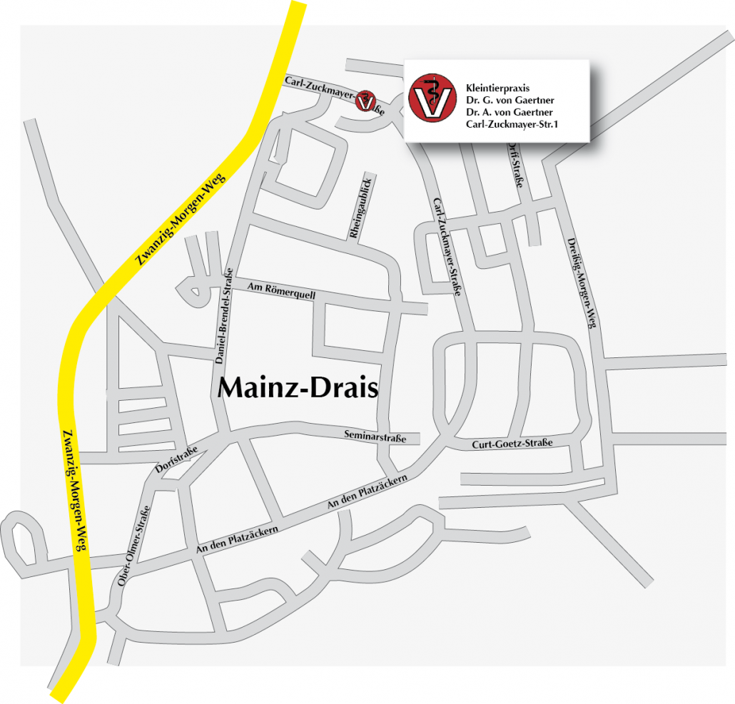 Anfahrt Tierarzt Mainz, Dr. Gabriele von Gaertner und Dr. Amelie von